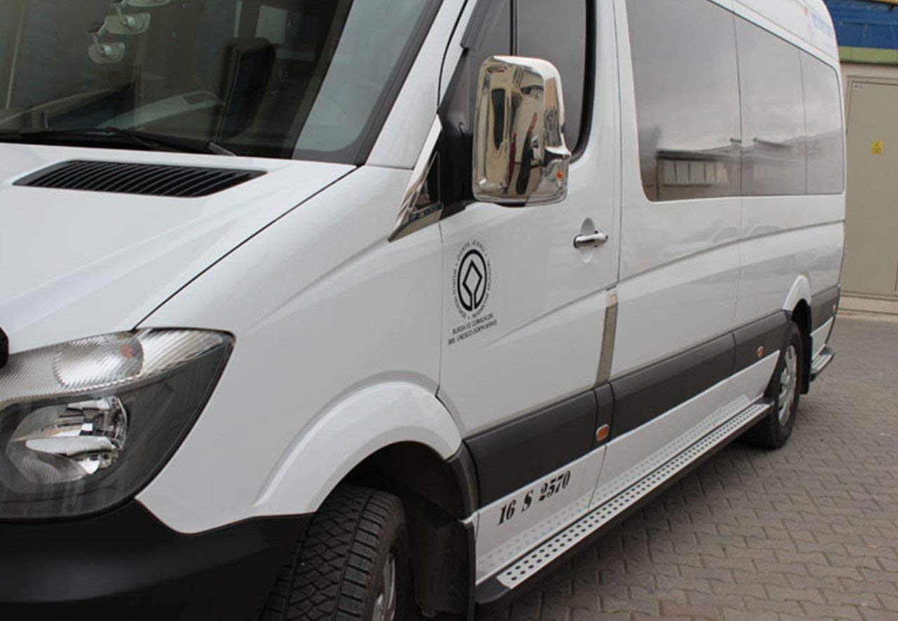 do MERCEDES SPRINTER W906 2006-2018 chromowana pokrywa lusterka ze stali nierdzewnej 2 szt. (napęd leworęczny)