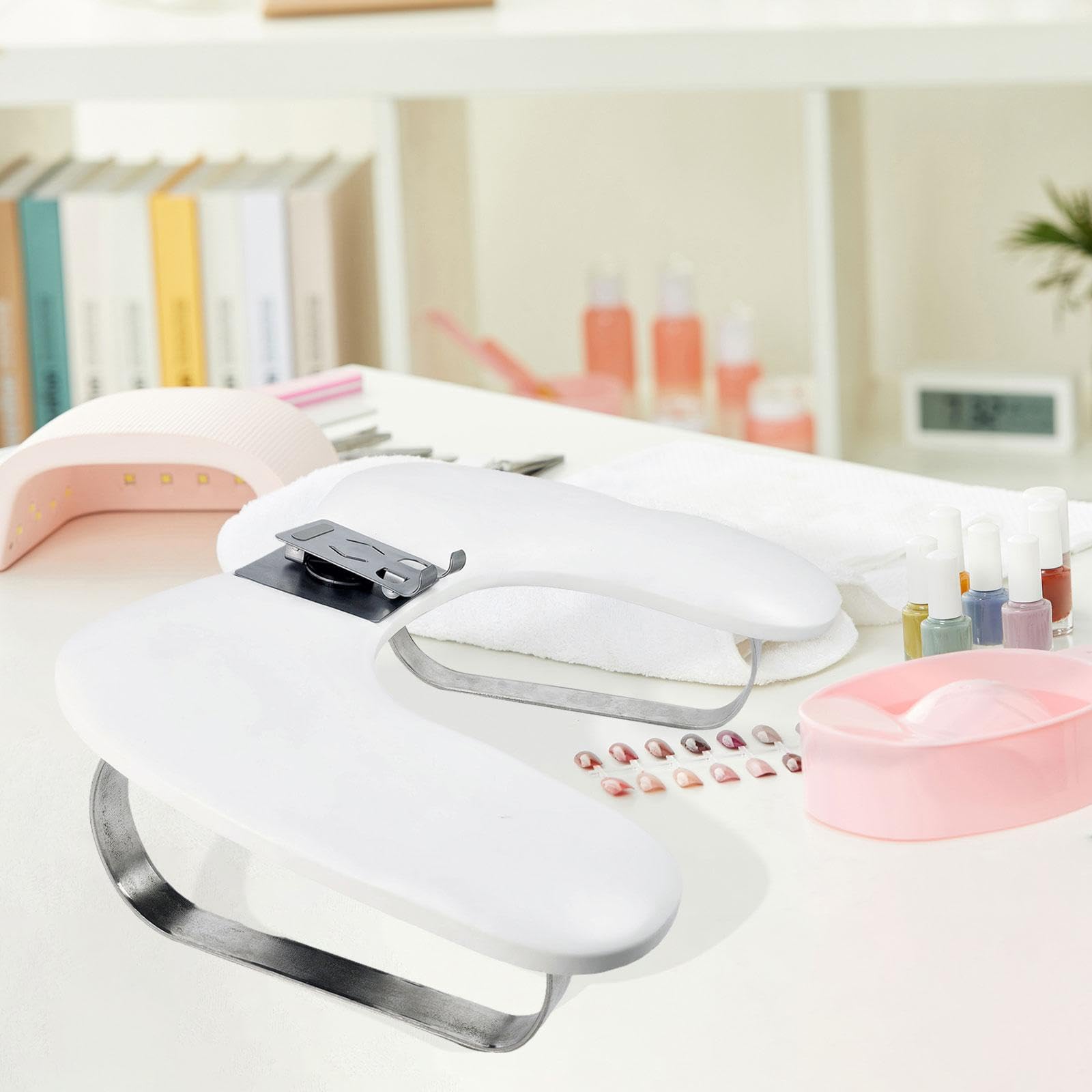 Cuscino Poggiamani per Manicure, Forniture Portatili per Onicotecniche, Piede D'argento