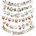 Produktbild SERWOO 6 Stück Weihnachten Girlande Banner Wimpelkette Papier Girlande Weihnachtsgirlande Merry Christmas Girlande Weihnachtsmann Schneemann Weihnachten Deko (2.7M / Jede Girlande)