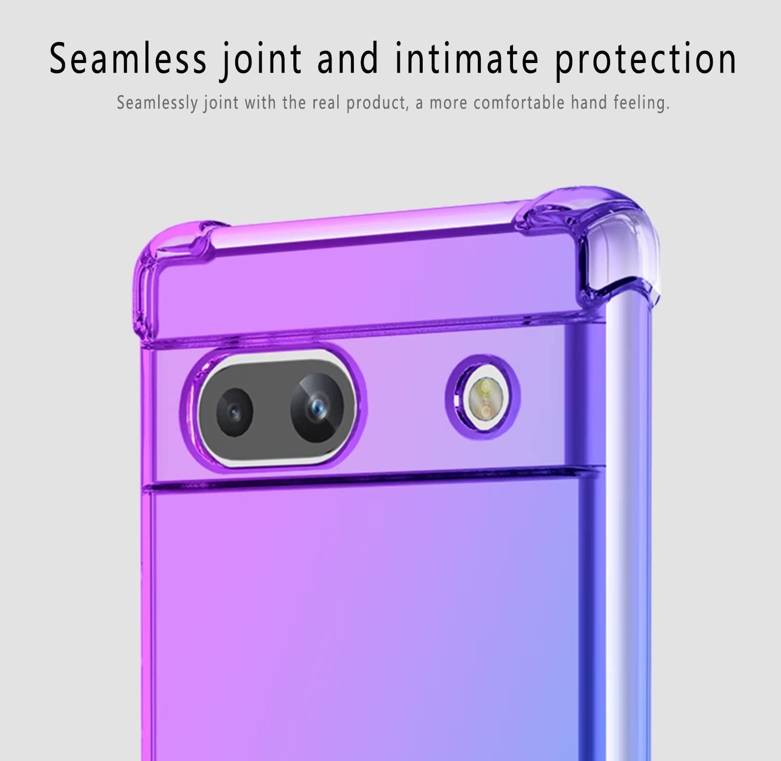 HONLEN Custodia per Google Pixel 6A Case, (6.1 Inches) Trasparente Sfumato TPU Silicone Progettata, 4 Angoli rinforzati Case - Fenicottero 2