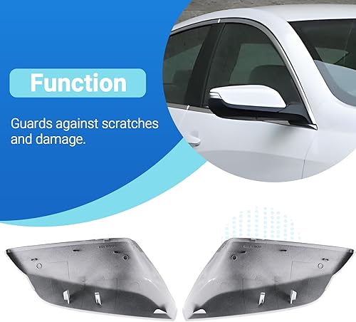 Miniatura 4 de 1 par de cubiertas de espejo lateral para Chevy Malibu 2016-2025 lado del conductor del lado del pasajero, color blanco, reemplaza 84026842 84026841