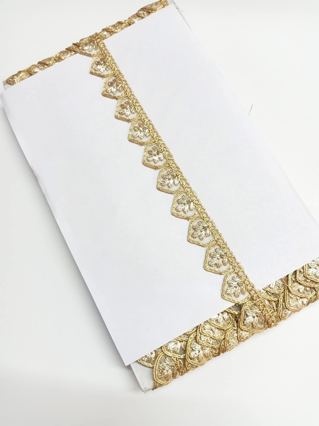 BALAR FASHION Creation Border Material For 9 Mitar&2 Cm Width Lace Sarees,Round Mirror,Blouse,Dress,Lehenga,Zari Thread,Chunni,Dupatta,Choli,Decoration,9 Meters (Golden)-image-15