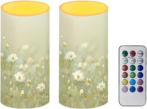 Miniatura 8 de Velas eléctricas sin llama de playa con temporizador remoto de mecha 3D de movimiento automático, multicolor, de larga duración, velas LED