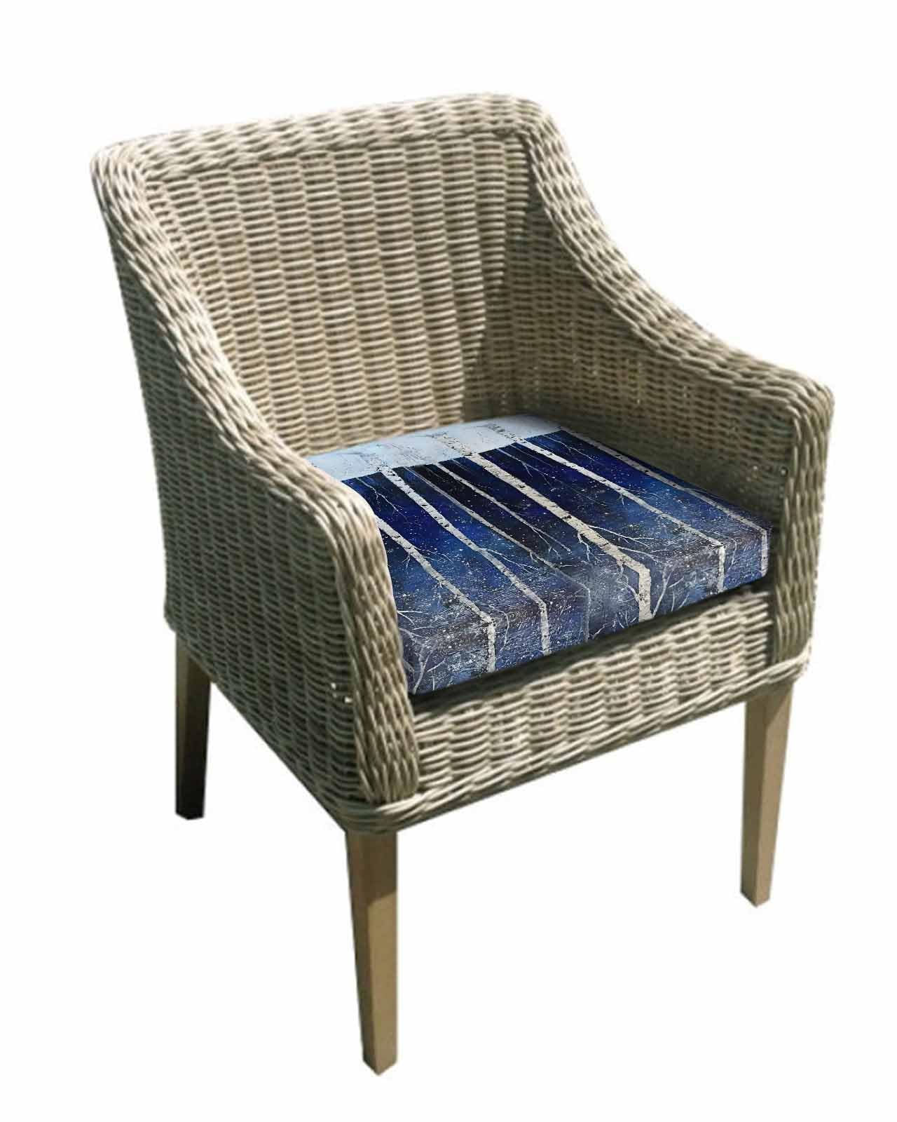 2 Pack Vintage Trees Waterproof Cushion Covers with Ties, Outdoor Patio Chaise Lounge Chair Seat Cushion Slip Covers Replacement(Only Cover) Abstract Night Forest Trunk Branch 22