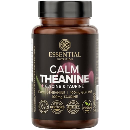 Happy Theanine L-teanina Essential Nutrition 60 Cápsulas Calm Theanine 120 Caps - Essential Nutrition