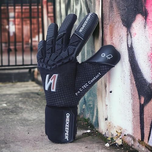 Miniatura 6 de ONEKEEPER C-TEC - Guantes de portero de nivel profesional para niños, jóvenes y adultos, guantes de portero de fútbol GK  Látex de contacto de 0.138