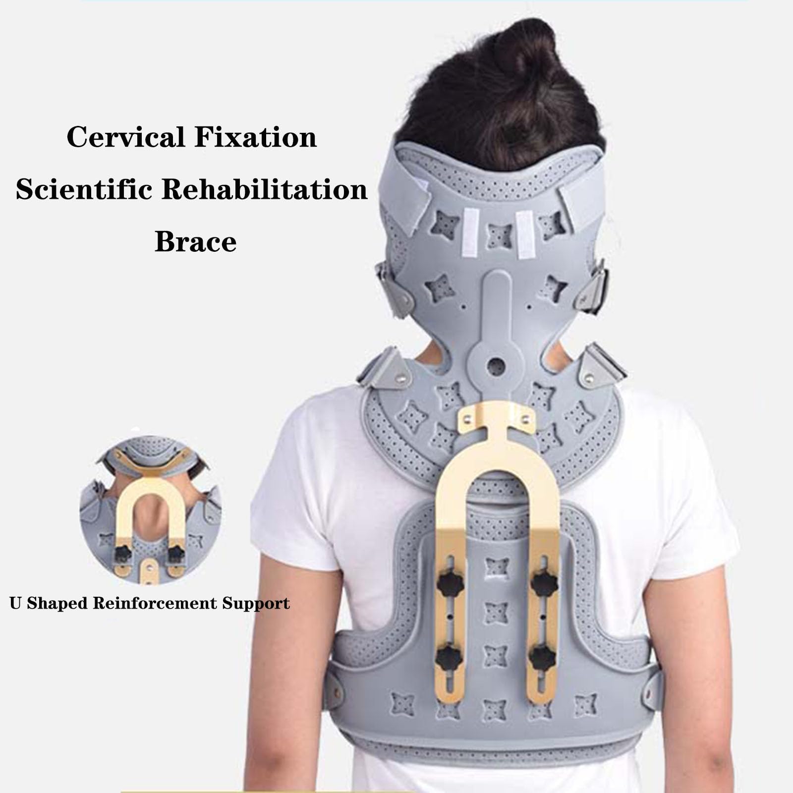 Ortesi Toracica cervicale Ortesi Toracica cervicale Regolabile Ortesi a Design Aperto Tutore toracico cervicale per Il Recupero Dopo l'intervento Chirurgico e Supporto Fisso, A1