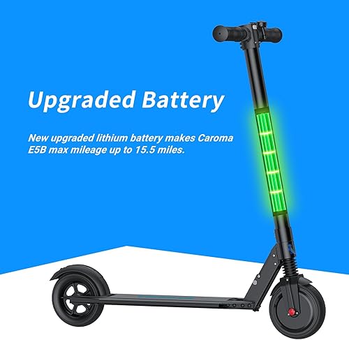 Miniatura 3 de Caroma Electric Scooter, 350W250W Motor, 20 Miles Range & 15.5Mph, 9" Solid Tires Electric Scooter Adults Teens, Foldable Commuting Electric Scooter