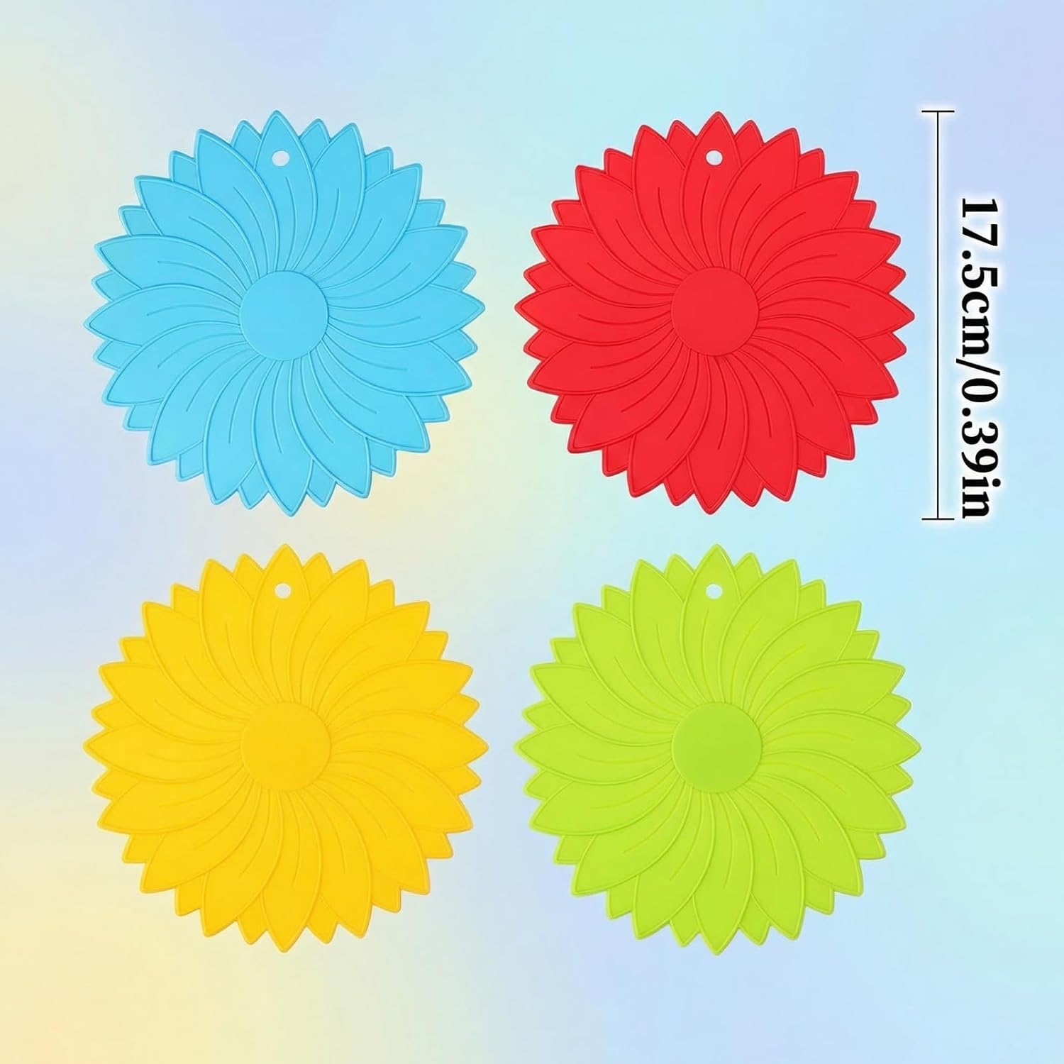 4 Pack Silicone Jar Opener Gripper, Rubber Jar Lid Openers for Seniors, Non-Slip Jar Key Opener Tool, Multi-Color Grippers for Opening Jars (17.5 cm/6.89 Inch)