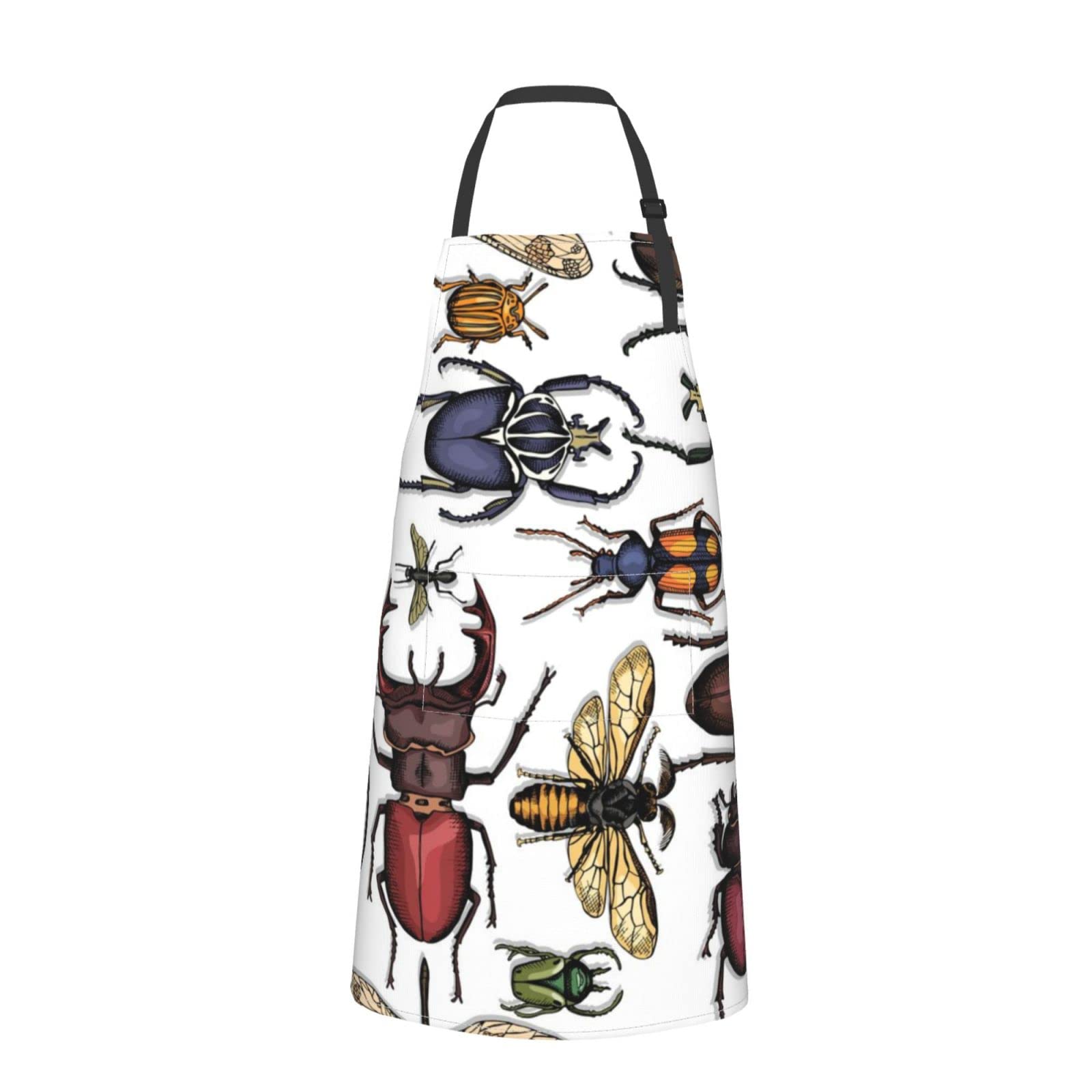RFSHOP Waterproof Apron, Bright Colorful Insects Aprons With Pockets, Chef Aprons Kitchen Aprons For Women Men