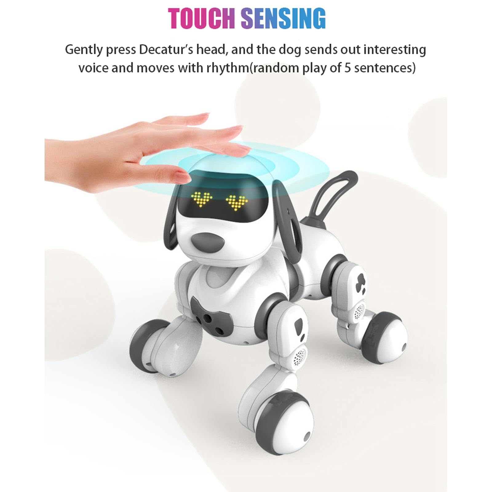 Robot Juguete para Niños Perro Robot con Control Remoto Mascota Electrónica Interactiva Que Realiza Y Movimientos Musicales Robot, Negro