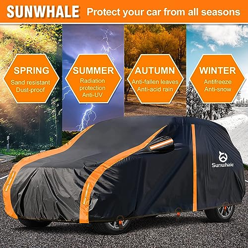 Sunwhale CAR-JPSUV Cover Waterproof All Weather For Suv Automobiles Uv Protection Snowproof Rain Sun Full Car Cover With Door Zipper Full Exterior Outdoor Car Cover Universal Fit Suv Up To 200’’ thumb #7