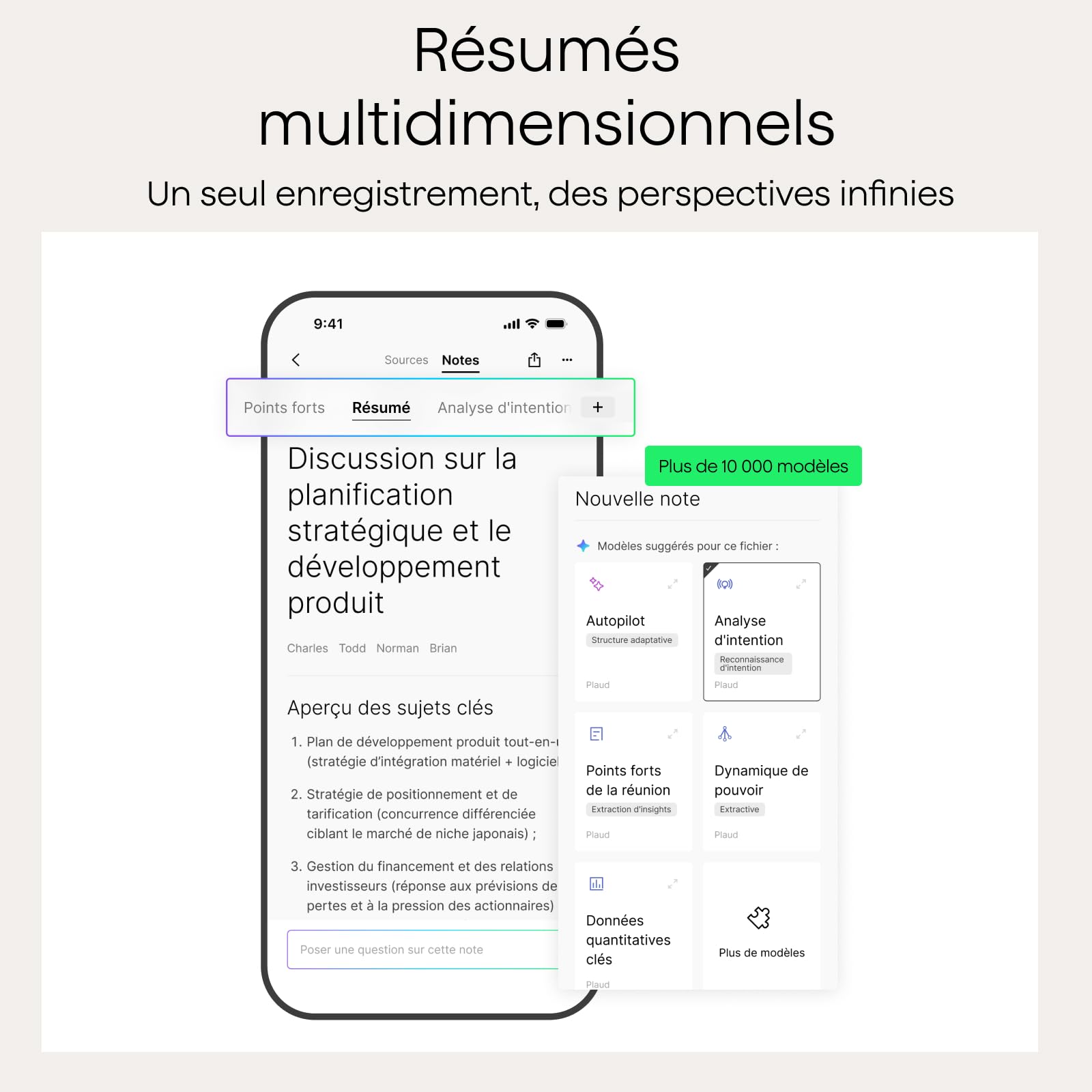 Plaud Note Enregistreur Vocal IA avec Étui, Transcription et Résumé IA Noir | Dictaphone Enregistreur Vocal Numérique IA, Résumé Automatique, Compatible Teams, 112 Langues, pour Réunions et Appels