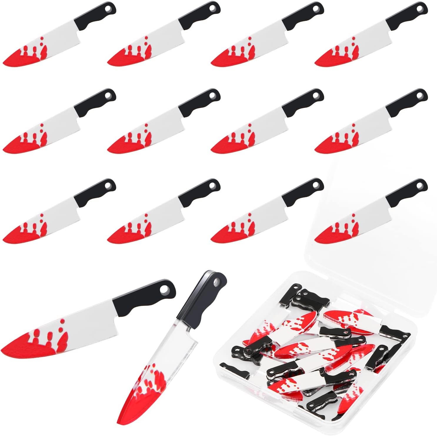 CCOZN 12 Pcs Fake Knife Charms, Halloween Pendant Mini
