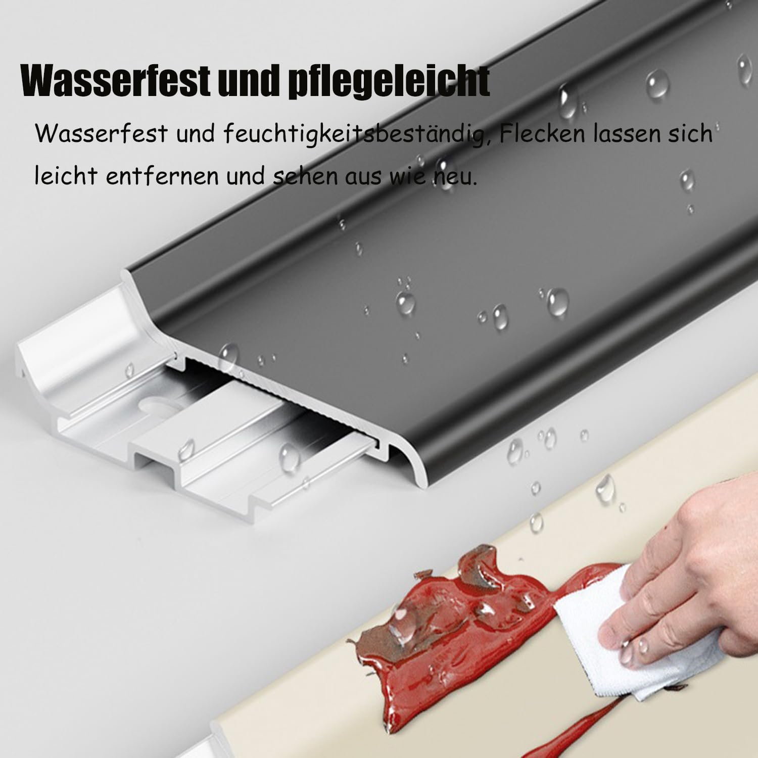 Rodapié de aluminio blanco de alta calidad de 80 mm, 15 unidades, para sala de estar, dormitorio, cocina y cine en casa, fácil de instalar