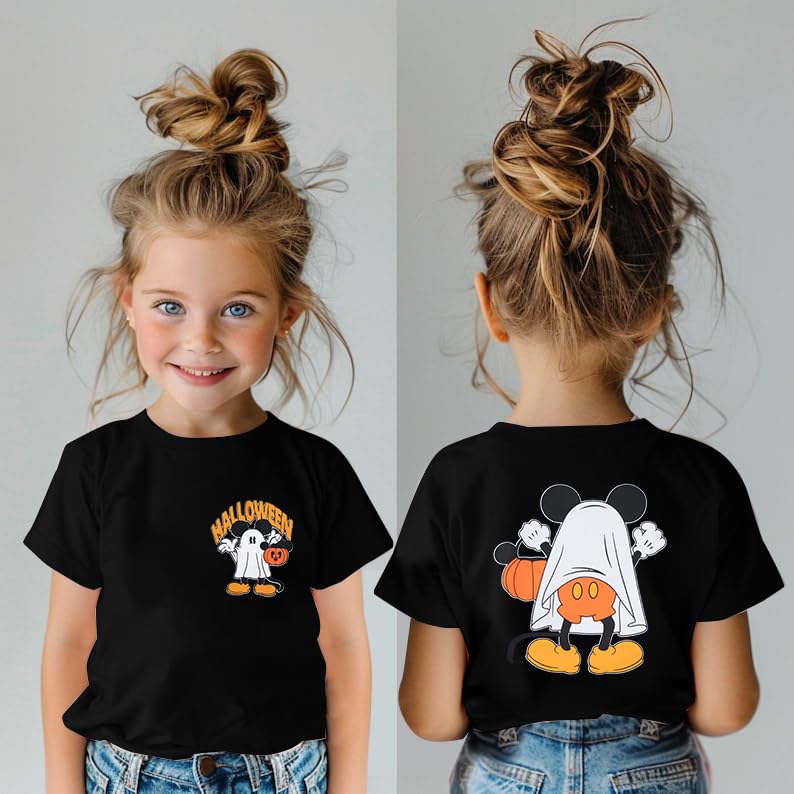Toddler Halloween Shirts Girls Boys Pumpink Mouse Graphic Tshirt Ghost Spooky Season Tee Shirt Baby Short Sleeve Tops3