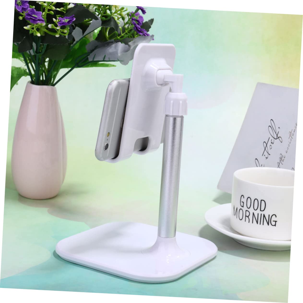 Gatuida 2piezas Soporte para Tablet y Móvil Base Telescópica para Escritorio Compatible Smartphones y Tablets Ver Videos Videollamadas Color