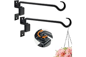 16 inch Swivel Plant Hanger Bracket, Heavy Duty Black Iron Hook for Outdoor Hanging