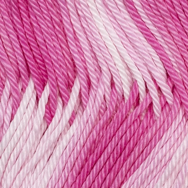 Cottonify Ne 6/4 Pack of 2 100% Combed Cotton Mercerized Crochet and Knitting Yarn, Pink Variegated 1201 - Image 2
