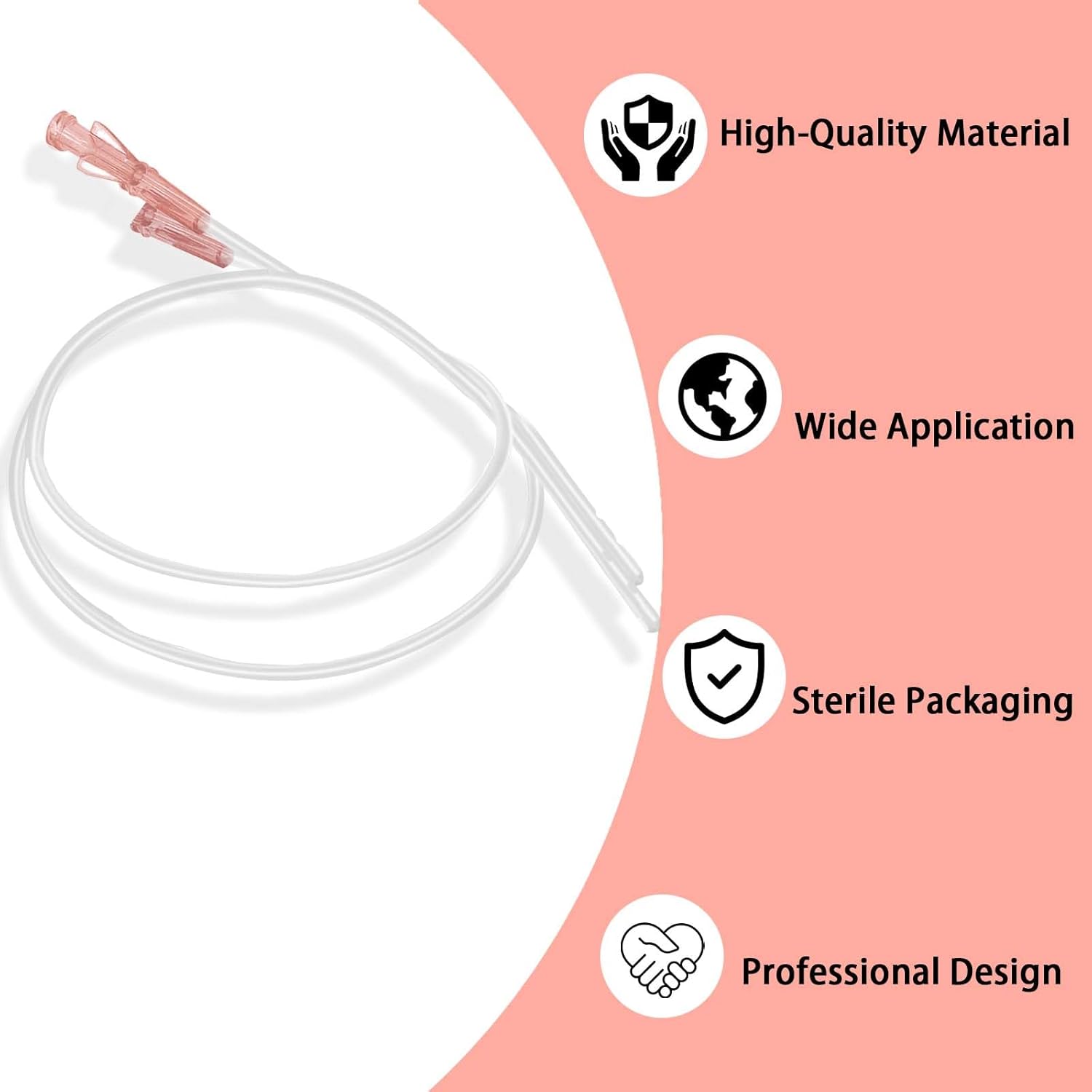 10PCS Dog Catheter with Probe Urethral Dredging Urethra Urinary Clogging Side Opening,Veterinary Instrument(2.6X500MM)