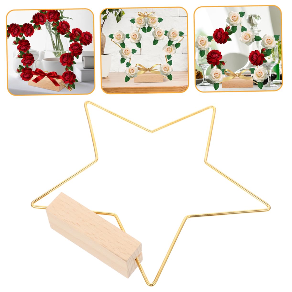 Abaodam 6juegos Aros Metálicos De Para Decoración Base De Madera Para Bodas y Aros Para De Mesa Manualidades Con Diseño y