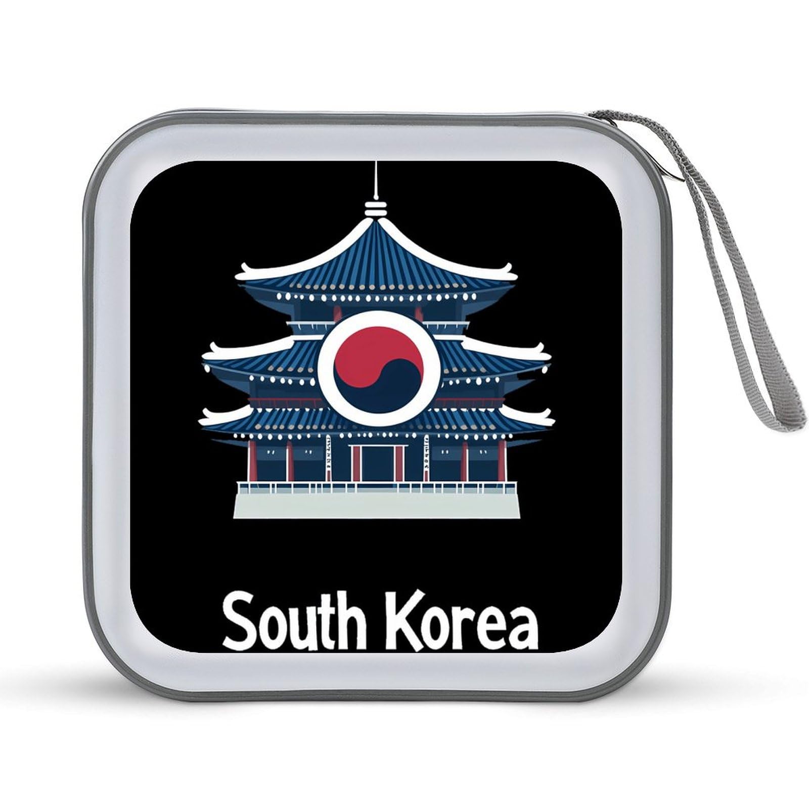 South Korea Flag CD Case Plastic DVD Case Holder Wallet Disc Storage Organizer for Car Travel