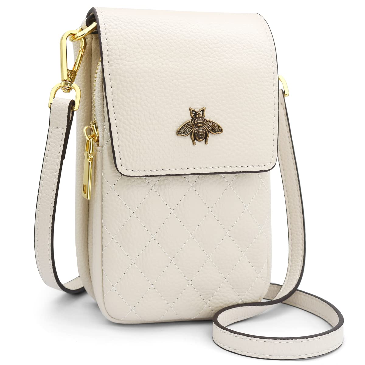 HNOOM Borsa a Tracolla per Cellulare Vera Pelle Borsa Piccola Tracolla Donna Portafoglio a Tracolla Crossbody Bag Portamonete con fessure per carte a tracolla