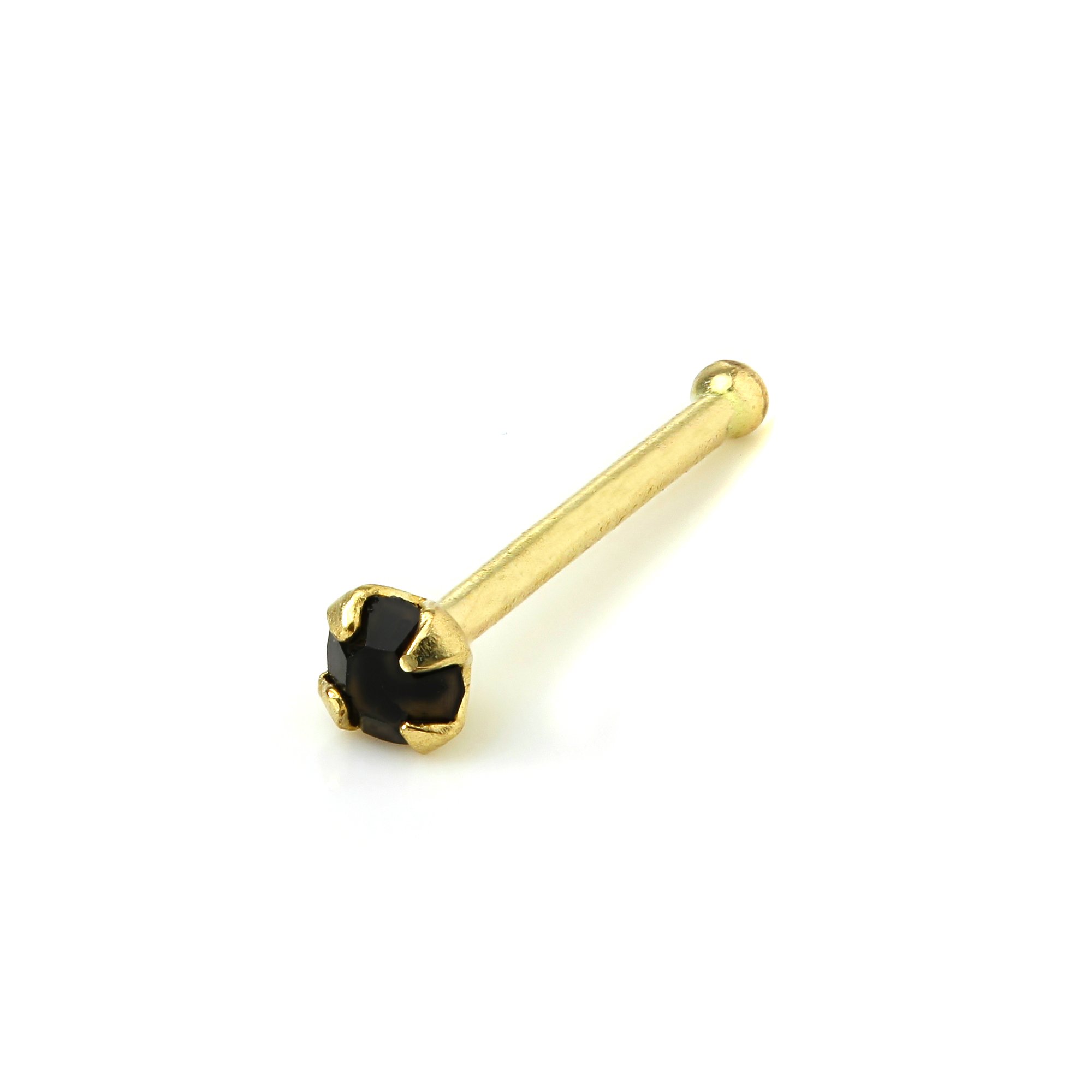 Clou De Nez (nose Stud) 23G - Or Jaune 9 Carats Avec Oxyde De Zirconium - Marque Jewellerybox - Neuf Avec étiquettes