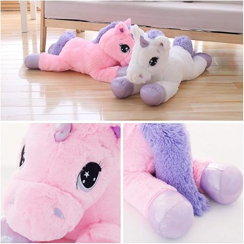 Miniatura 6 de Juguetes gigantes de unicornio de peluche,Cojín de almohada de felpa para el cumpleaños,San Valentín,Dormitorio