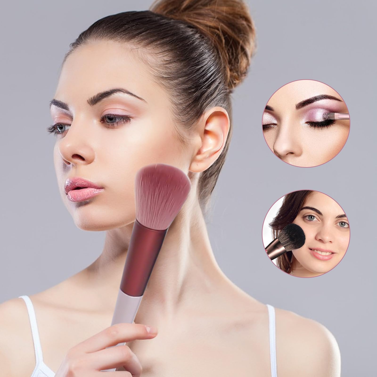 aweskmod Pennelli Trucco 13 Pezzi Set Viso e Occhi, Pennelli Make Up Professionali Set, Sintetico Contorno Fard Ombretti Correttori Fondazione Trucco Pennelli