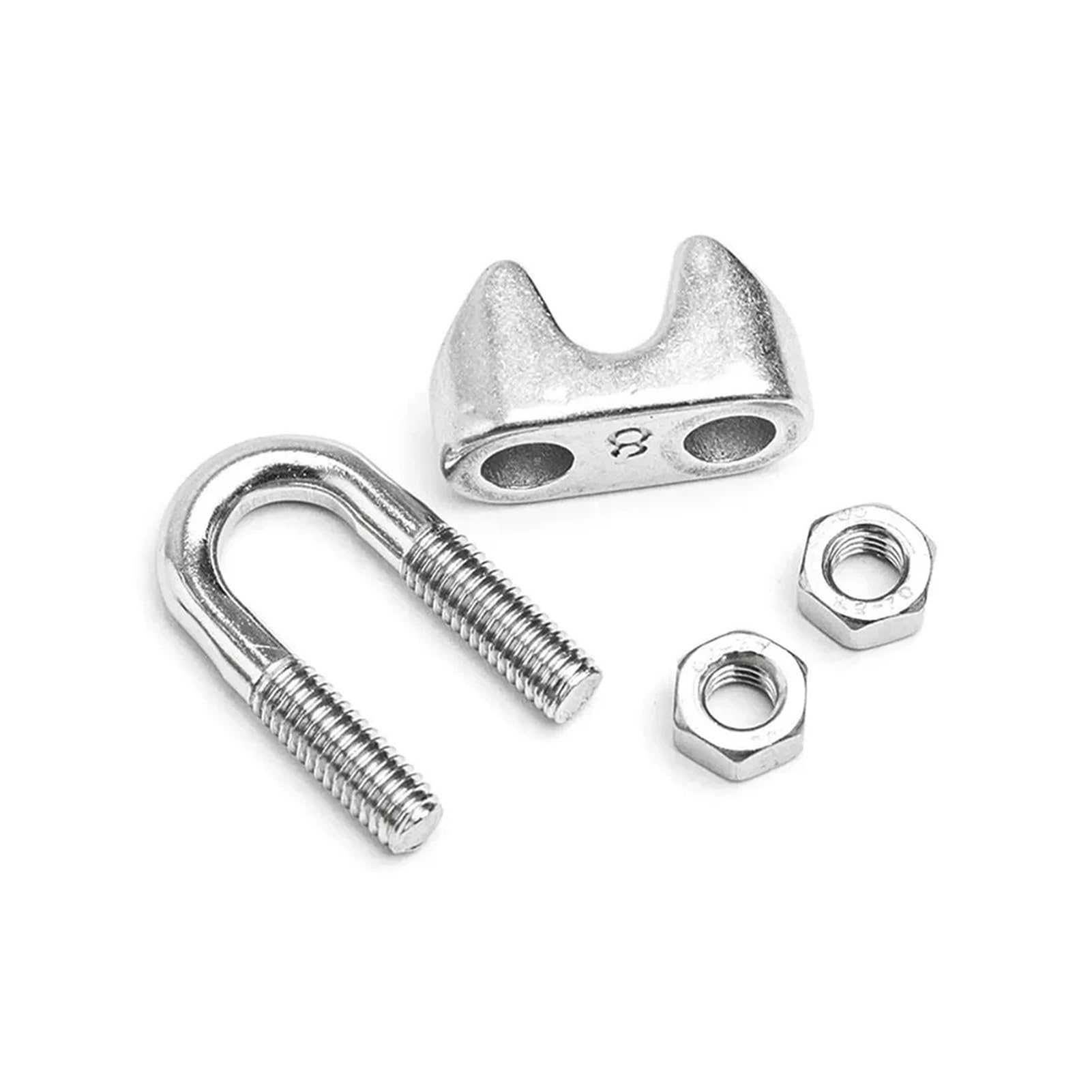 Zacisk linowy Zacisk kablowy, Zacisk kablowy do lin stalowych w kształcie litery U M2-M10 ze stali nierdzewnej 304(M6X2PCS)