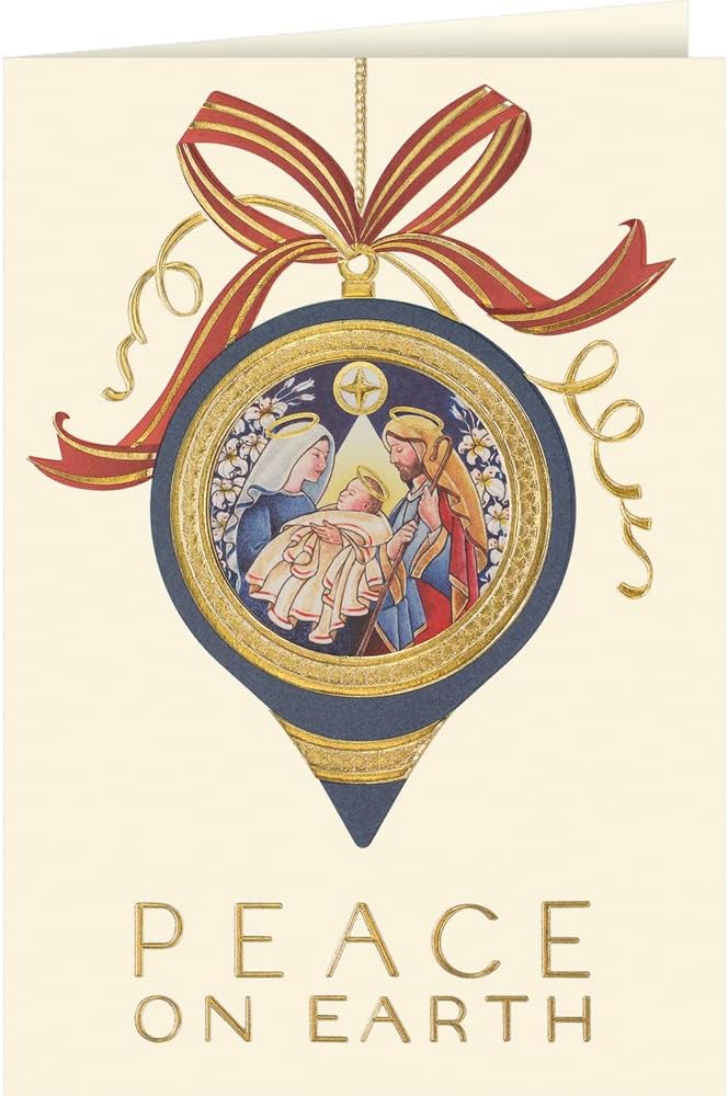 The Gallery Collection, 25 Personalized Religious Christmas Cards with Foil-Lined Envelopes (Christmas Journey), For Business or Consumer