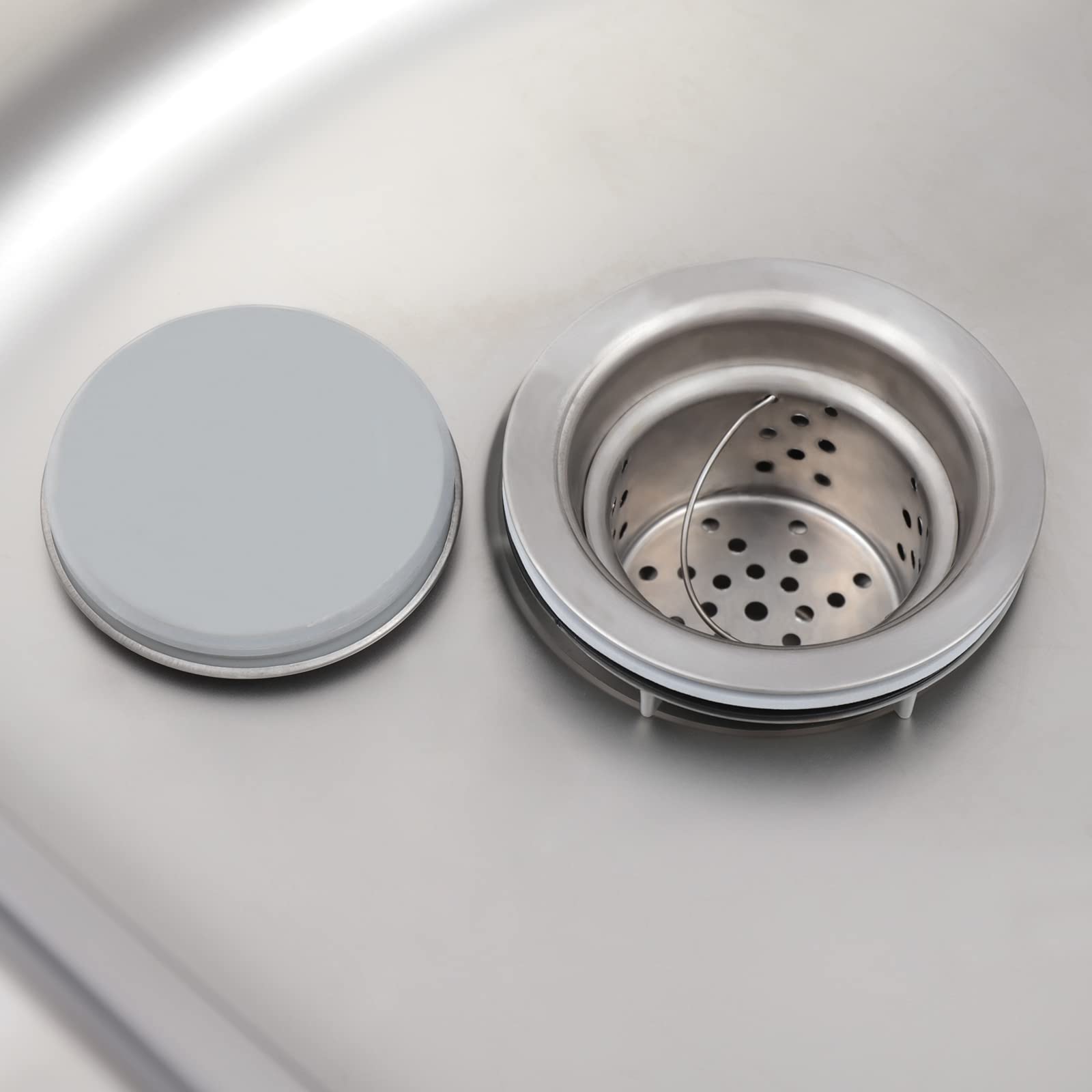 Fregadero independiente con soporte de pedal, capacidad de peso de 60 kg, 60 x 45 cm, fregadero de cocina de acero inoxidable 304, grifo de agua caliente y fría giratorio 360°, completo con lavabo y