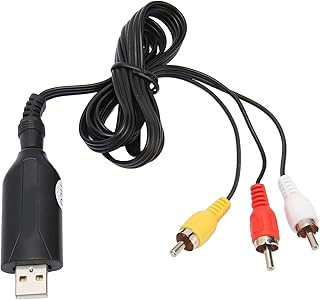 USB Video Capture Card, VHS to DVD RCA/AV to USB Video Capture Card Convert Analog to Digital, Supports NTSC and PAL Video Formats, for Windows, for OS X PC
