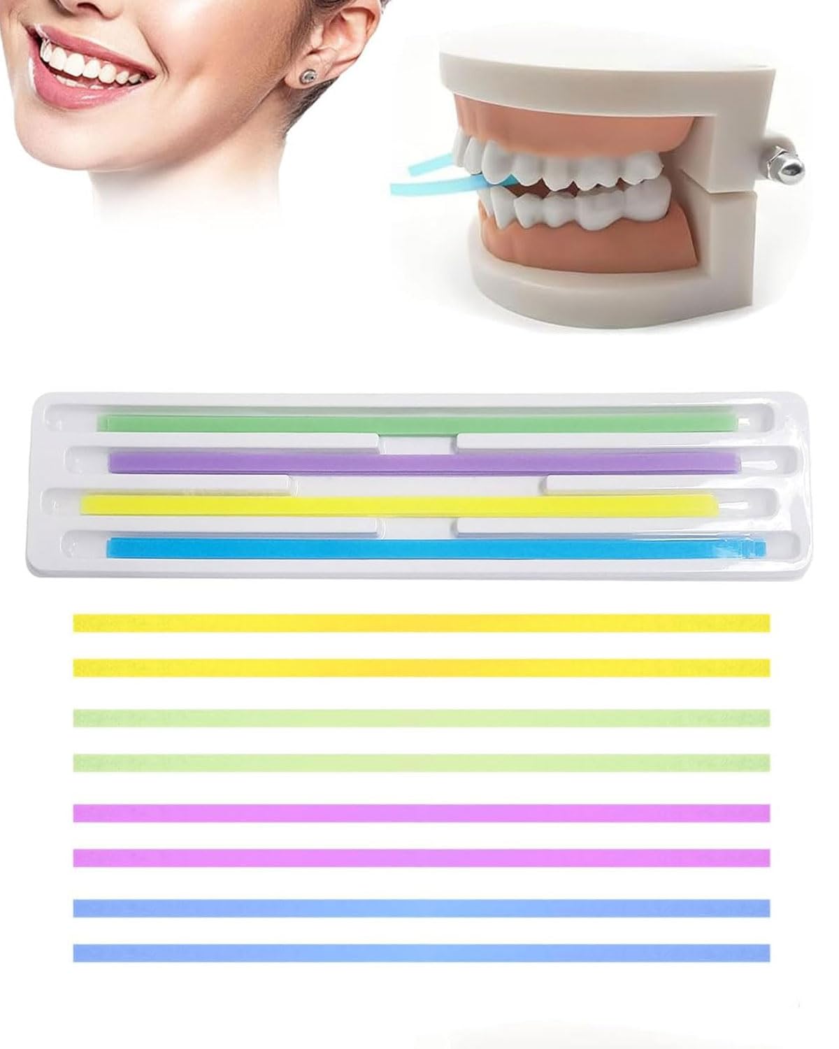 60 Pezzi Carta Vetrata Dentale,Carta Abrasiva Dentale per Fessure,Carta Abrasiva Dentale,Strisce per Lucidare i Denti Portatili,Lucidatura Dei Denti,Rimozione Del Tartaro