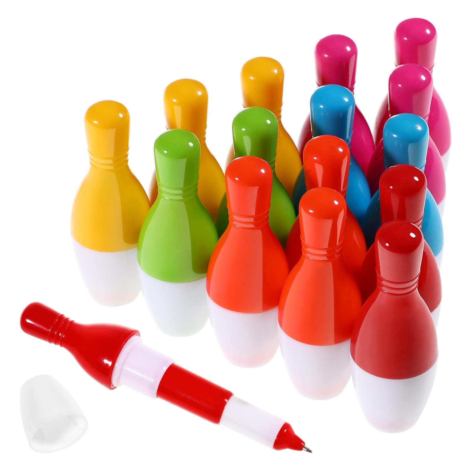 TOYANDONA 30pcs Bowling Ballpoint Pen - Funny Cartoon Retractable Ball Pen for Club Association Souvenirs Student Office Supplies Desk Decor (random Color)