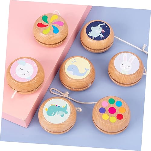 Miniatura 8 de 2pcs Kids Girl Toys Kids Decor Kids Wooden Toys Beginner Yoyo Bearing Transaxle Yoyo Wooden Yo-yo Toy