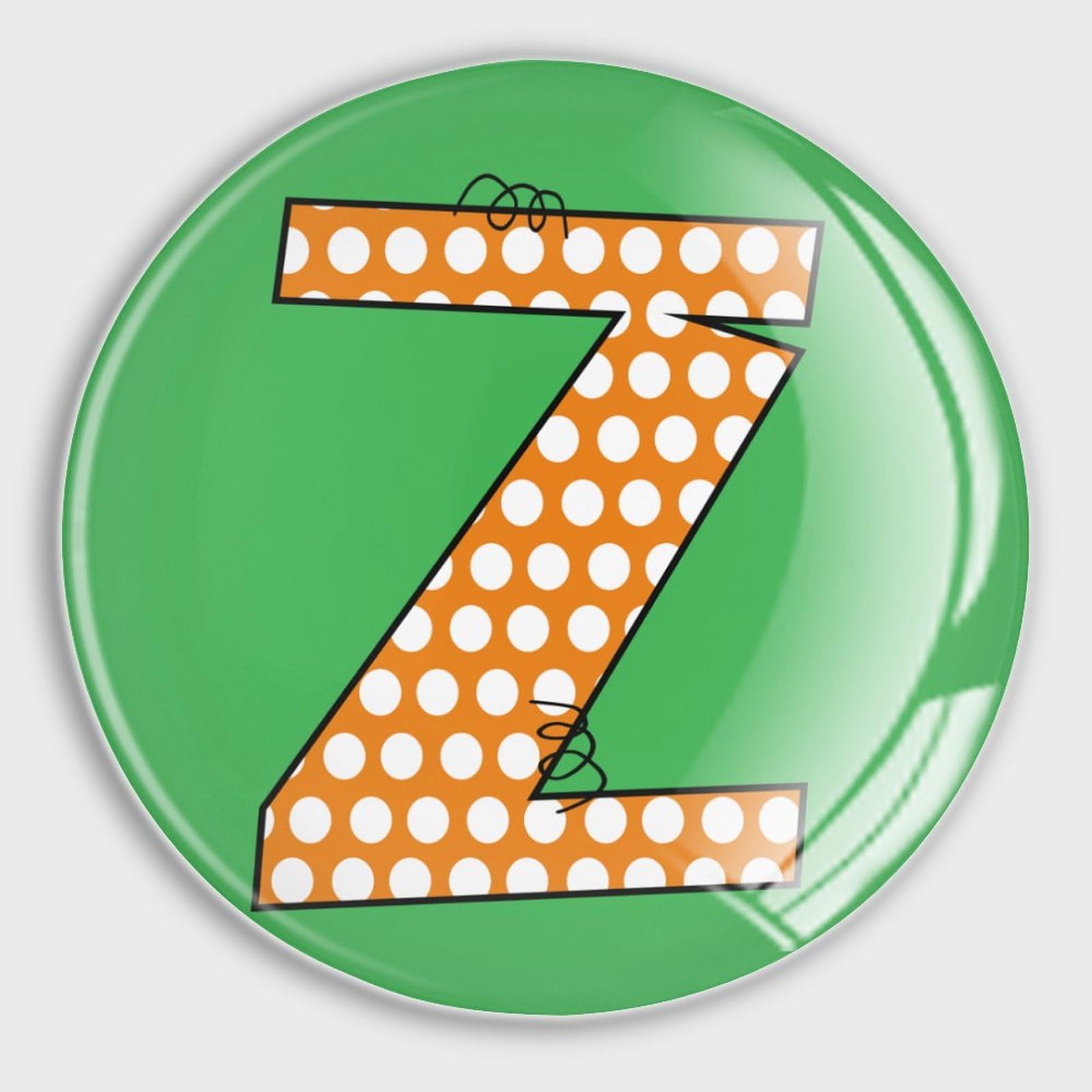 Aimants de réfrigérateur en verre lettre Z idée cadeau déco monogramme écossais orange