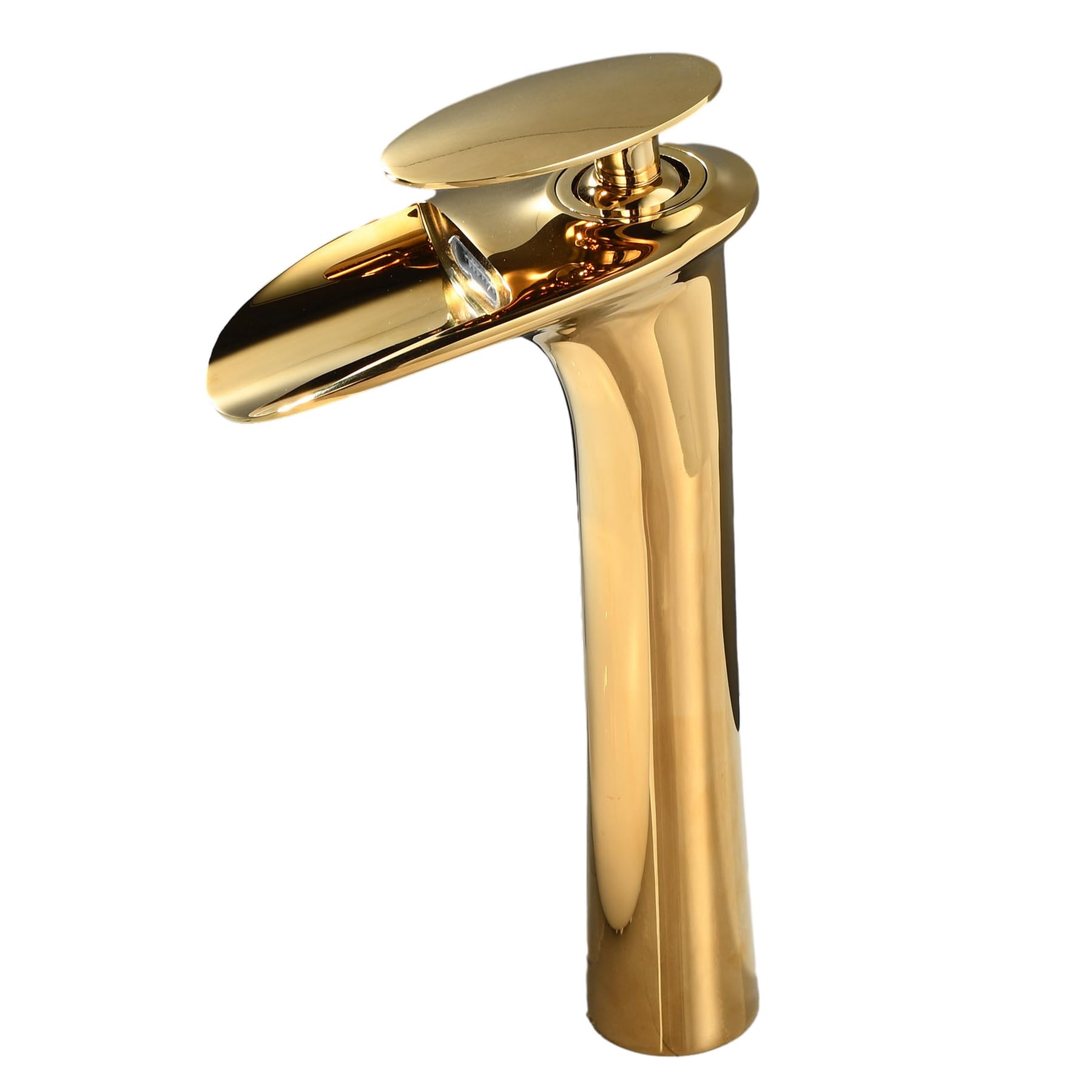 Gold Badezimmer Gefäß Wasserhahn SHUNLI Wasserfall Badezimmer Gefäß Waschbecken Wasserhahn Einloch Hoch Badezimmer Wasserhahn Massives Messing