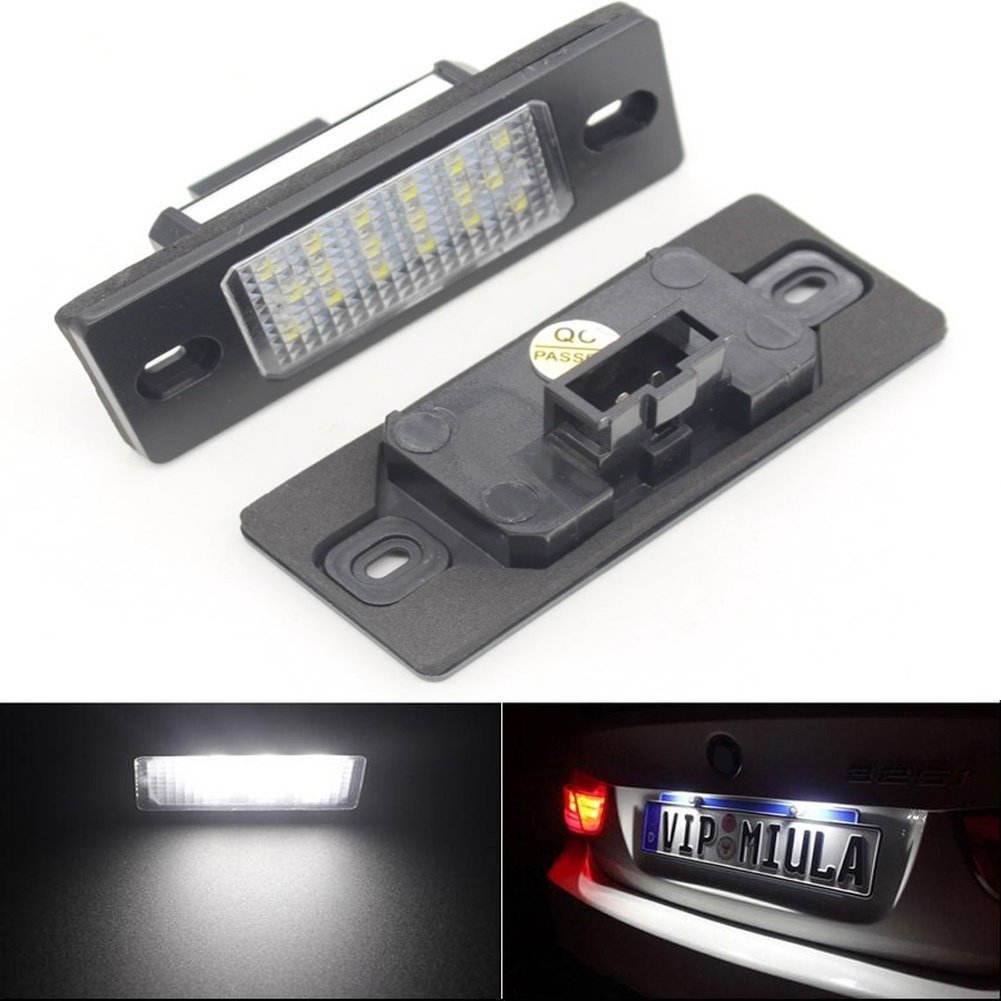 KATUR 1 para oświetlenie tablicy rejestracyjnej pasuje do VW Touareg Tiguan Golf Passat Porsche LED Car sem erros 18 3528 LED lampy tablicy rejestracyjnej