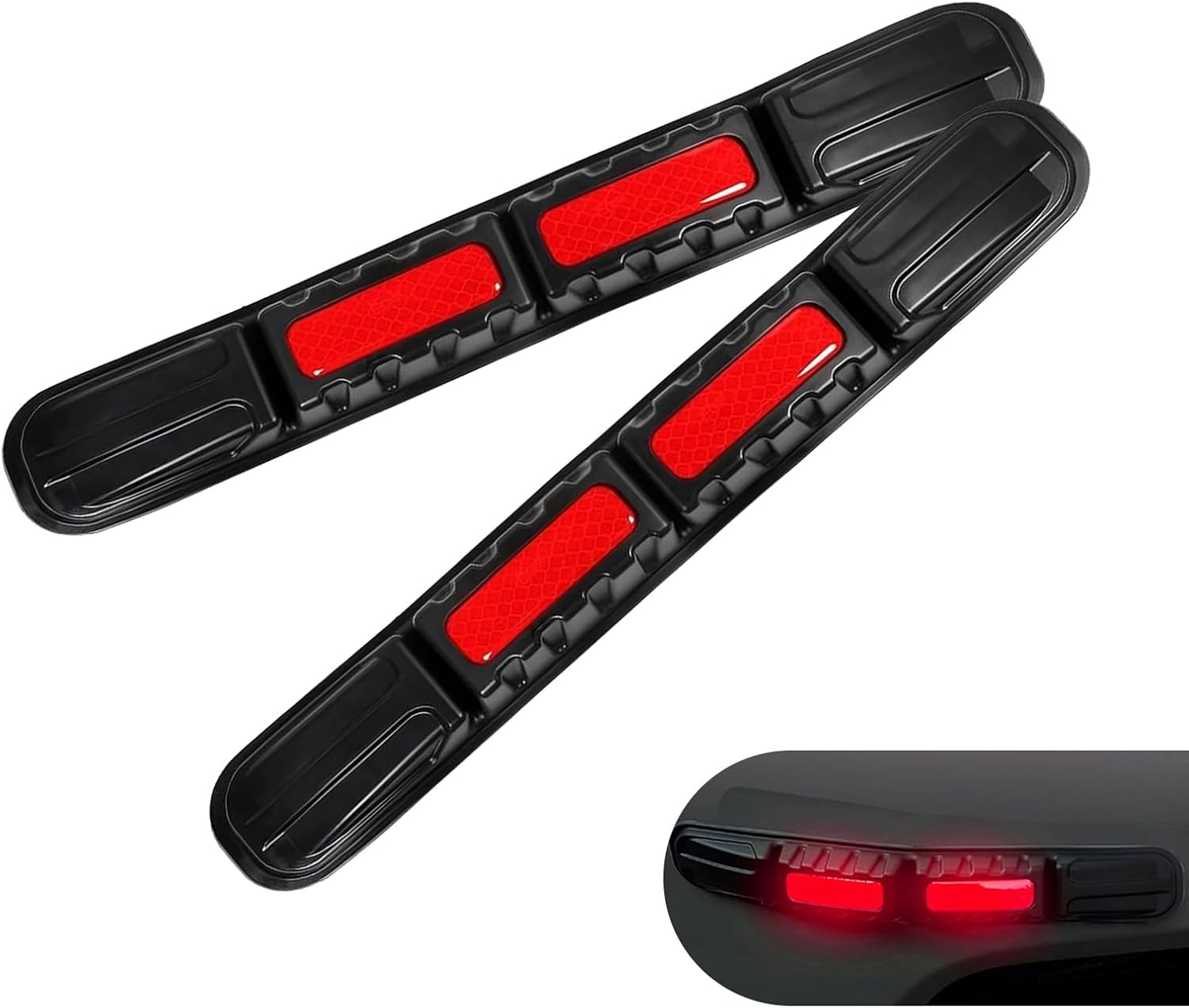 2 PCS Car Bumper Protector Strip, Reflective Anti-scratch Bumper Guard Strip, Self-Adhesive Car Door Edge Guards Safety Warning, Universal for Most Cars, Trucks, SUVs (Red)