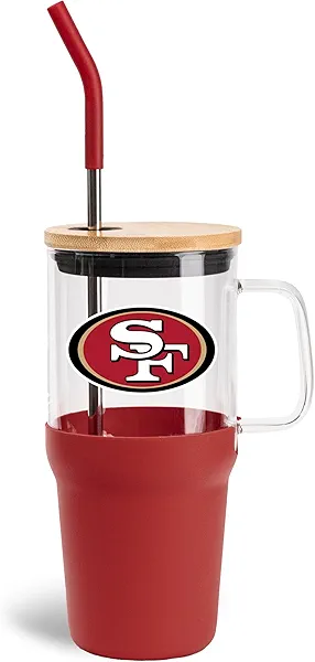 The Memory Company Officially Licensed NFL Game Day Tumbler - 40oz Stainless Steel Double-Wall Insulated Team Color Bling Cup with Team Logo, NFL Licensed Sports Travel Mug with Lid & Straw