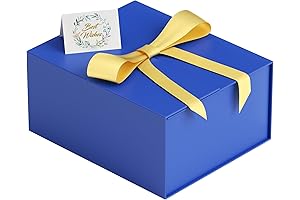 Blue Christmas Gift Boxes, 9x7x4 Inches with Magnetic Lids