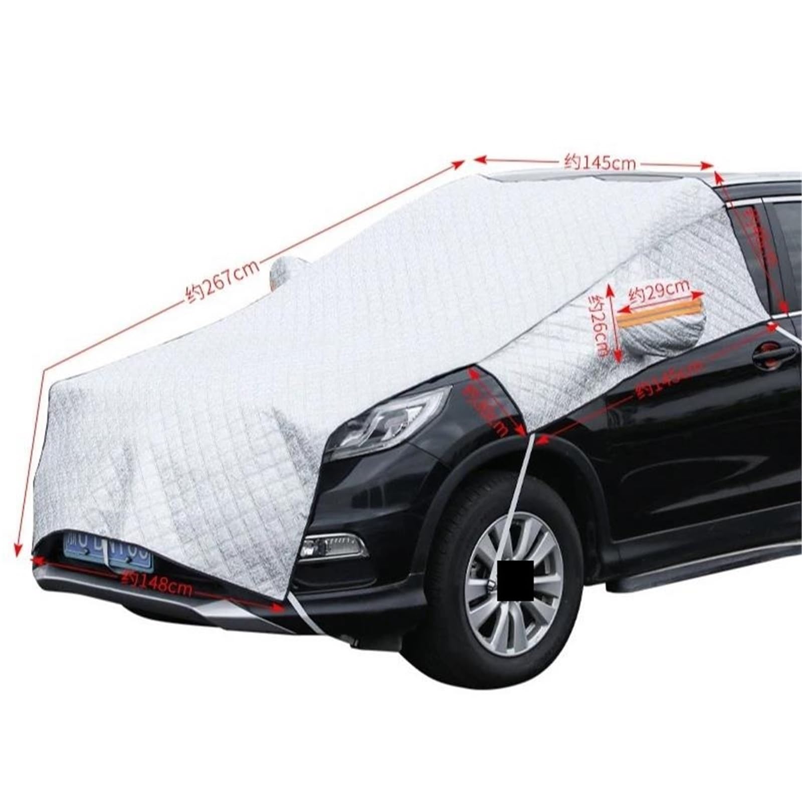 Parabrezza Anteriore per Scudo da Neve per Auto, finestre di Copertura in Inverno con Indumenti ispessiti all'Interno Copri Parabrezza Auto Inverno