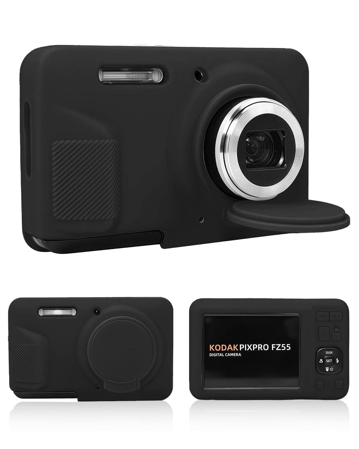 T Tersely for Kodak PIXPRO FZ55 Case - Soft Silicone Protective Cover, Anti-Scratch, Slim Fit & Lightweight, Perfectly Snug for Your Camera (Black)