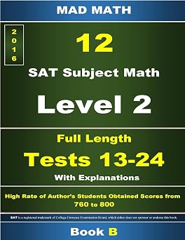 L-2 Tests 13-24 Book B Mad Math Test Preparation