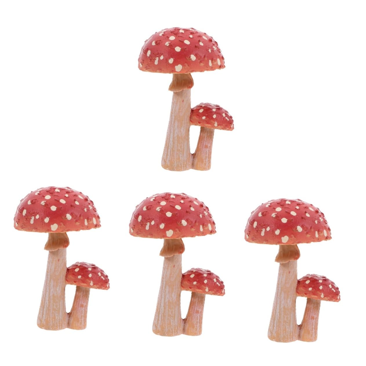 BESPORTBLE Lot De 4 Figurines De Bonsaï en Forme De Champignon Décoration De Jardin Mini-Champignons Piquets Extérieurs Pots De Fleurs Artificiels Sculptures Miniatures Décorations