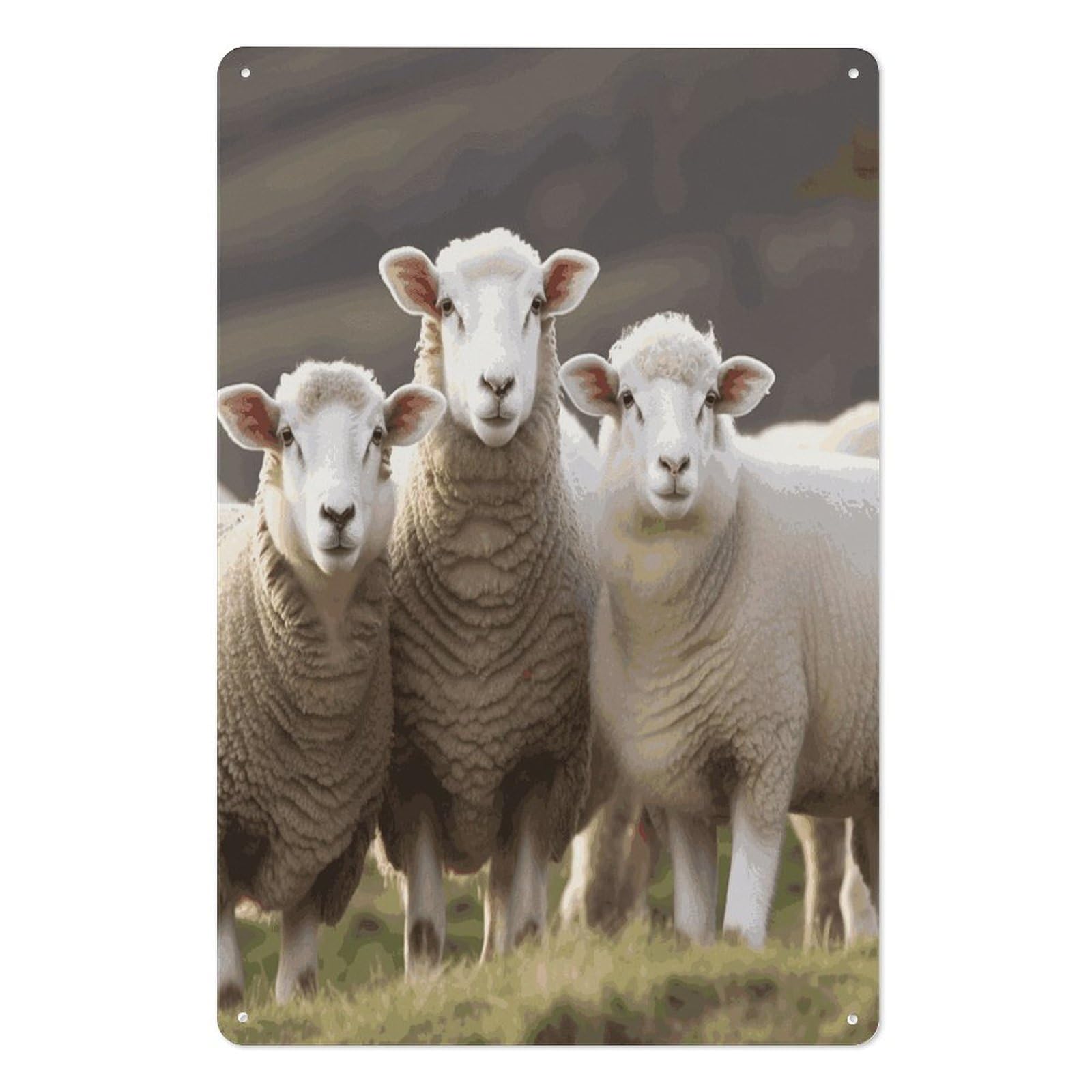 Adfgyerh Style Sheep And Lambs Tin Sign Hanging Art Prints,Wall Decor For Gifting And Party Decoration 7.9X11.8 Inch,Wall Art For Home Garden Greenhouse Living Room Bedroom Yard