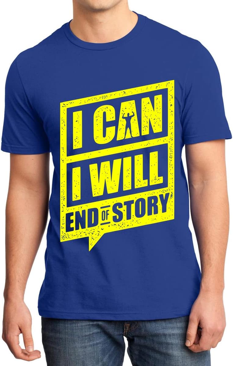 Caseria Men's Round Neck Cotton Half Sleeved T-Shirt with Printed Graphics - I Can I Will