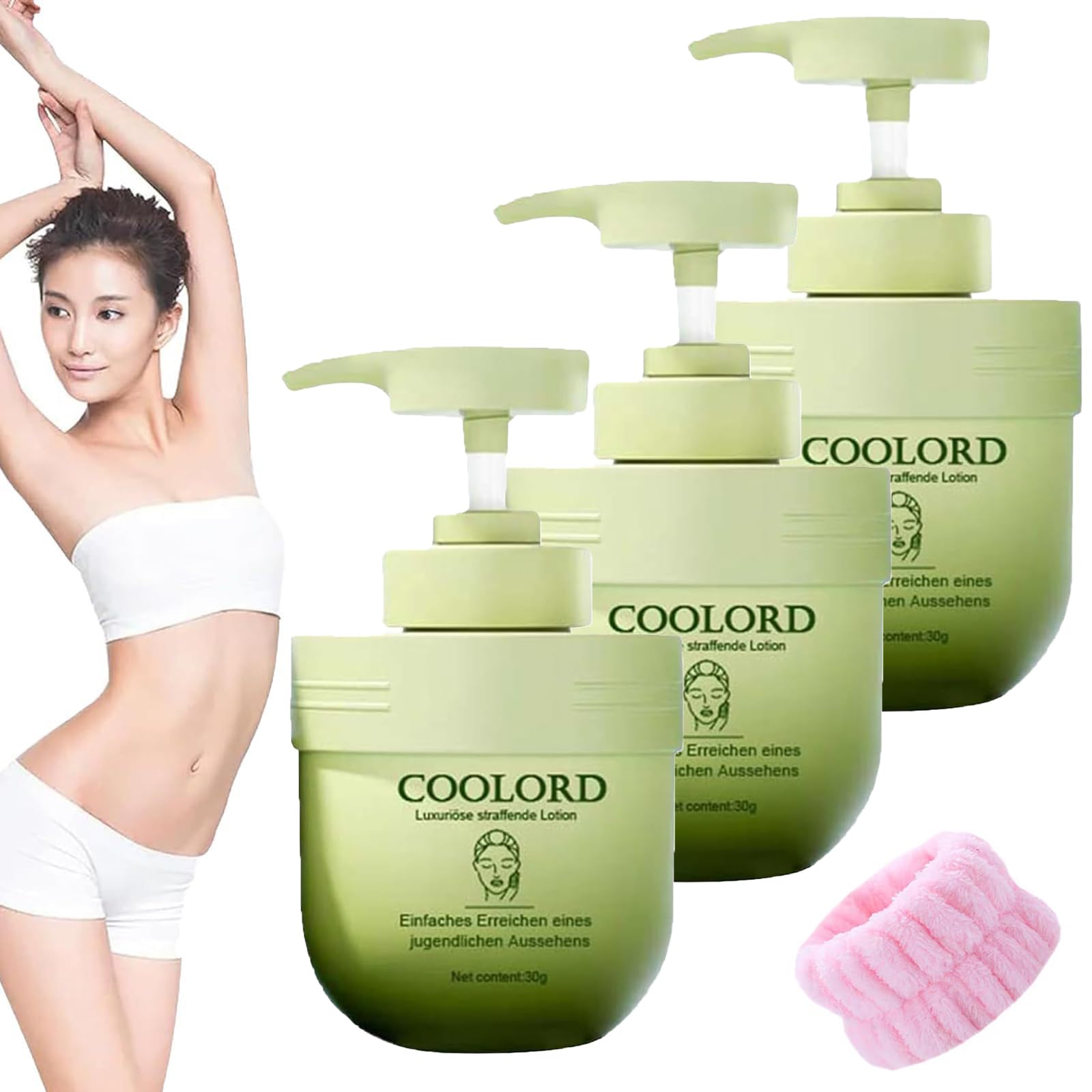 Coolord Luxury Colagen Firming Cream, Coolord Collagen Firming Lotion Body Moisturizer, Skin Tightening Cream, Skin Tightening Moisturizer Cream with Collagen&Elastin (3pcs)
